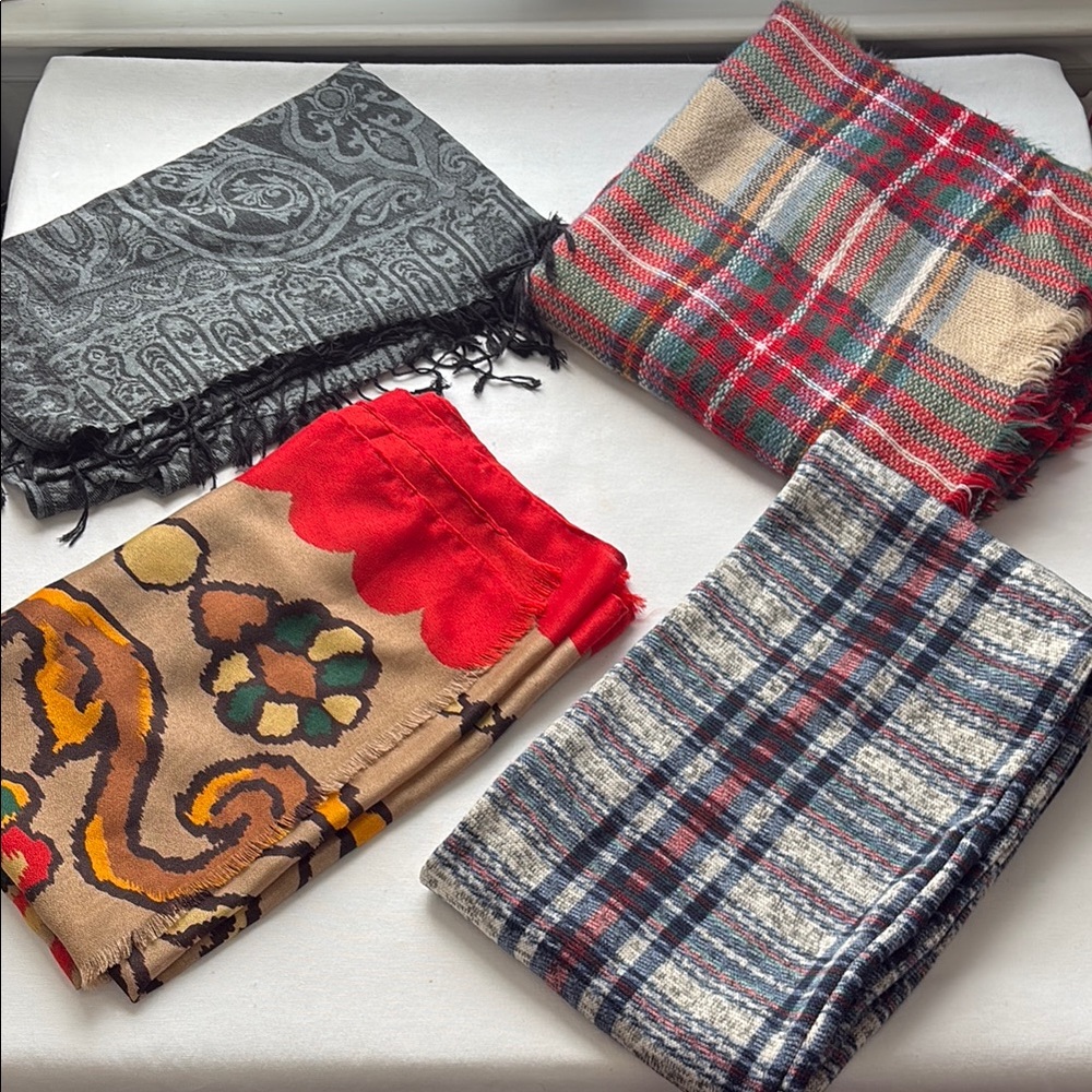 Set of Four Patterned Scarves